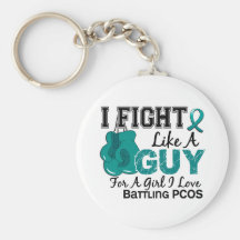 PCOS Fight Like A Guy 15 Keychain