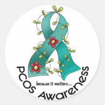 PCOS Flower Ribbon Stickers