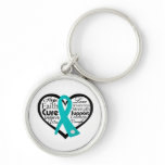 PCOS Heart Ribbon Collage Key Chains