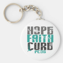 PCOS Hope Faith Cure Keychain