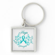 PCOS Hope Motto Butterfly Keychain