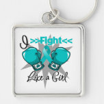 PCOS I Fight Like a Girl With Gloves Keychain