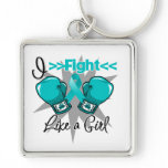 PCOS I Fight Like a Girl With Gloves keychains
