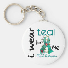 PCOS I Wear Teal For ME 43 Key Chain