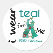 PCOS I Wear Teal For ME 43 Round Sticker