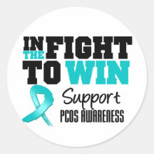 PCOS In The Fight To Win Round Sticker