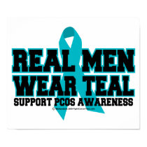 PCOS Real Men Wear Teal posters