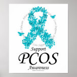 PCOS Ribbon Of Butterflies Poster