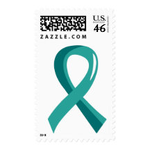 PCOS Teal Ribbon 3 Stamp