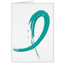 PCOS's Teal Ribbon A4 Greeting Card