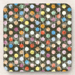 pd21 GRUNGE COLORFUL POLKADOTS PATTERNS CIRCLES TE cork coasters