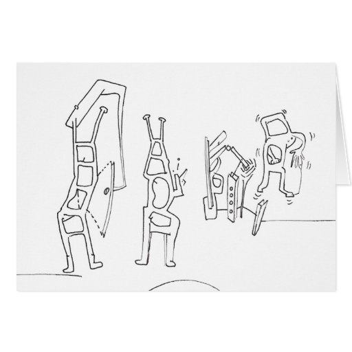 PDD Small Weak Drawings Surreal Ladders card | Zazzle