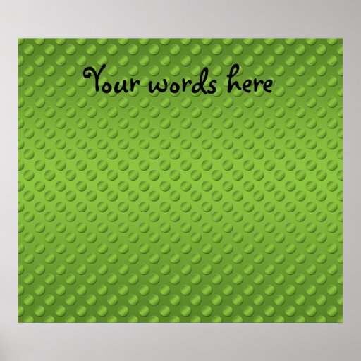 Pea green polka dots on green posters