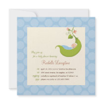 Pea in a Pod Boy Baby Shower Invitation