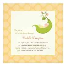 Pea in a Pod Boy Baby Shower Invitation