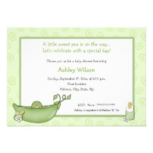 Pea in the Pod Baby Shower Invitations