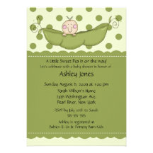 Pea Pod Baby Baby Shower Invitations