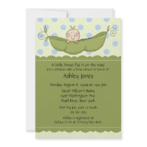Pea Pod Baby Boy Baby Shower Invitations