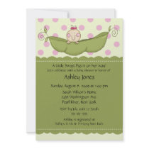 Pea Pod Baby Girl Baby Shower Invitations
