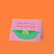 Pea Pod Pals New Baby Girl Congratulations Card