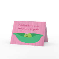 Pea Pod Pals New Baby Girl Congratulations Card