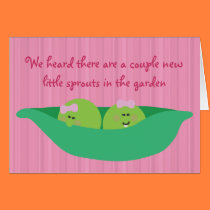 Pea Pod Pals New Baby Girls Congratulations Card cards