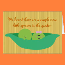 Pea Pod Pals New Twin Babies Congratulations Card cards