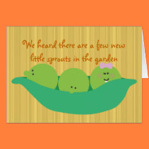 Pea Pod Pals Triplet Babies Congratulations Card cards