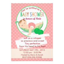 Pea Pod Sleeping rocking baby shower invitation invitations
