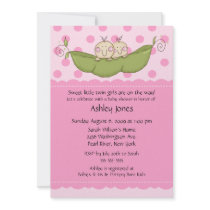 Pea Pod Twin Girls Baby Shower Invitations