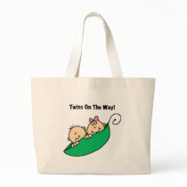 Pea Pod Twins on the Way Canvas Bags