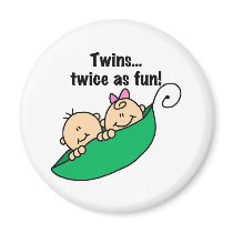 Pea Pod Twins Twice as Fun Fridge Magnet