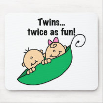 Pea Pod Twins Twice as Fun mousepads by familymembers Pea Pod Twins Twice as Fun mousepads