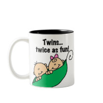 Pea Pod Twins Twice as Fun Coffee Mugs