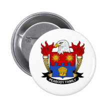 Peabody Family Crest Pinback Buttons