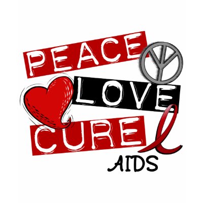 PEAC LOVE CURE AIDS T Shirt