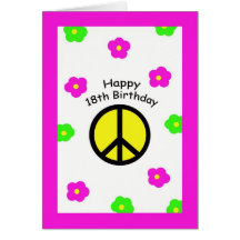 Peace 18th Birthday Cards