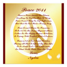 Peace 2011, A Poem Card-Customize Custom Invite