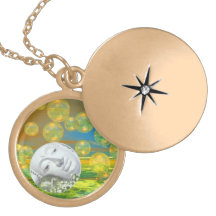 Peace – Abstract Golden and Emerald Serenity Pendant