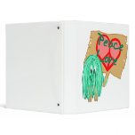 Peace an love - heart shaped peace sign 3 ring binders
