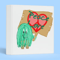 Peace an love - heart shaped peace sign binders