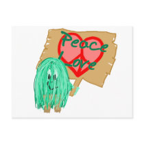 Peace an love - heart shaped peace sign postcards