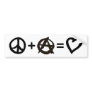 Peace + Anarchy = Love Bumper Stickers