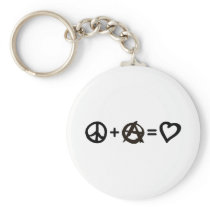 Peace + Anarchy = Love Key Chain
