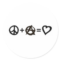 Peace + Anarchy = Love Sticker