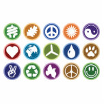 Peace and Eco Symbols Acrylic Cut Out