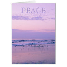 Peace and Joy Beach Sunrise Christmas Card