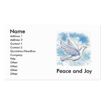 Peace and Joy Dove Cards Business Card Template
