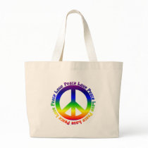 Peace and Love all around Canvas Bags