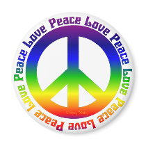 Peace and Love all around Fridge Magnet